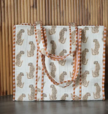 Quilted Cheetah Parade Tote Bag
